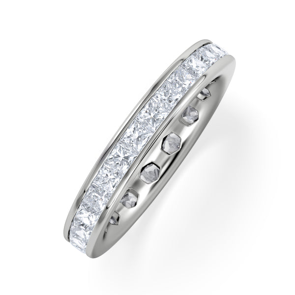 Mens 2ct G/Vs Diamond 18K White Gold Full Band Ring